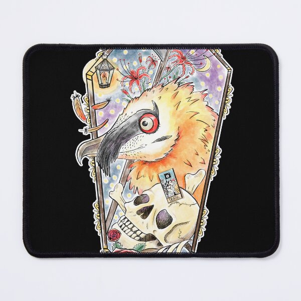Item preview, Bearded Vulture Bird with Flowers Bones in Watercolor designed and sold by narwhalwall.