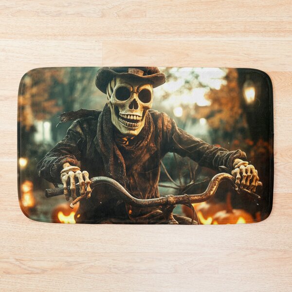Item preview, Biker Skeleton on a Spooky Ride: Vintage Halloween Fun designed and sold by lylange.