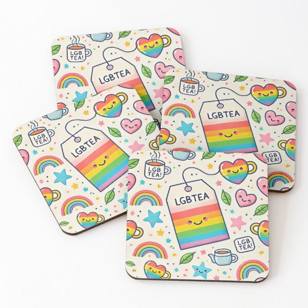 Item preview, LGBTea Rainbow Kawaii Pattern designed and sold by hitechmom.