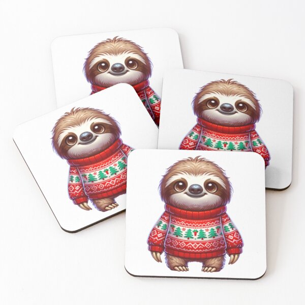 Item preview, Cartoon Sloth Wearing Christmas Sweater designed and sold by BassHeadMomma.