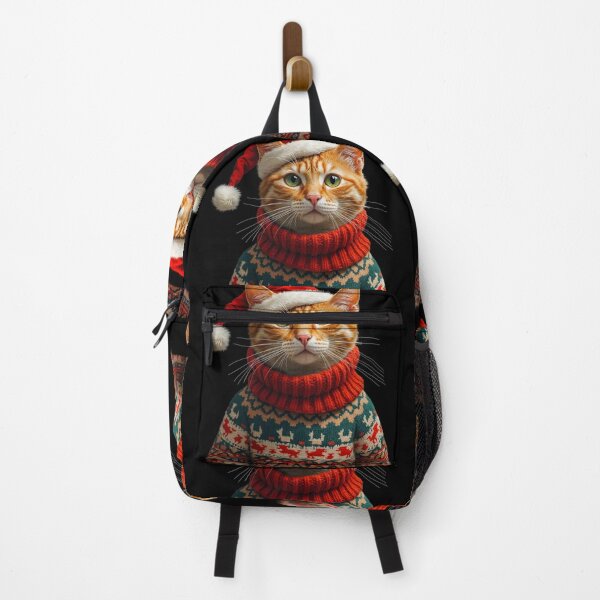 Item preview, Ginger cat ugly sweater Christmas hat designed and sold by TeeARTHY.