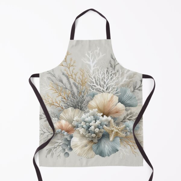 Item preview, Beige Blue Coral Reef Beachy Sealife Nautical designed and sold by SeaStarAlex.