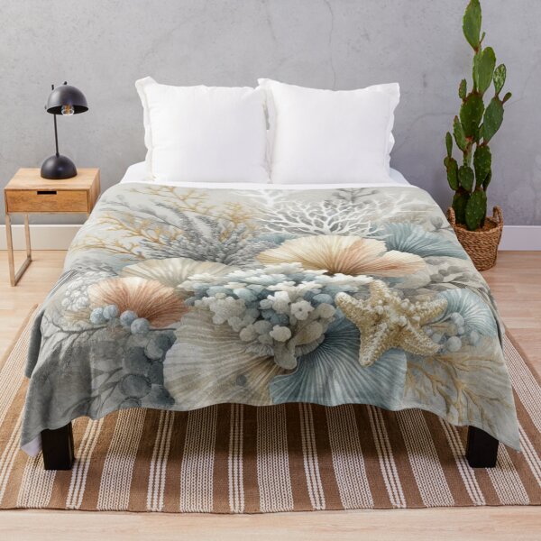 Artikelvorschau, Beige Blau Korallenriff Beachy Sealife Nautisch entworfen und verkauft von SeaStarAlex.