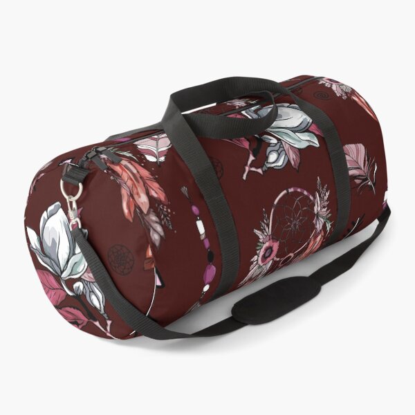 Item preview, Boho Dreamcatchers and Floral Elegance Pattern: A rich burgundy background featuring dreamcatchers, feathers, arrows designed and sold by Anastasiia Yurevych.