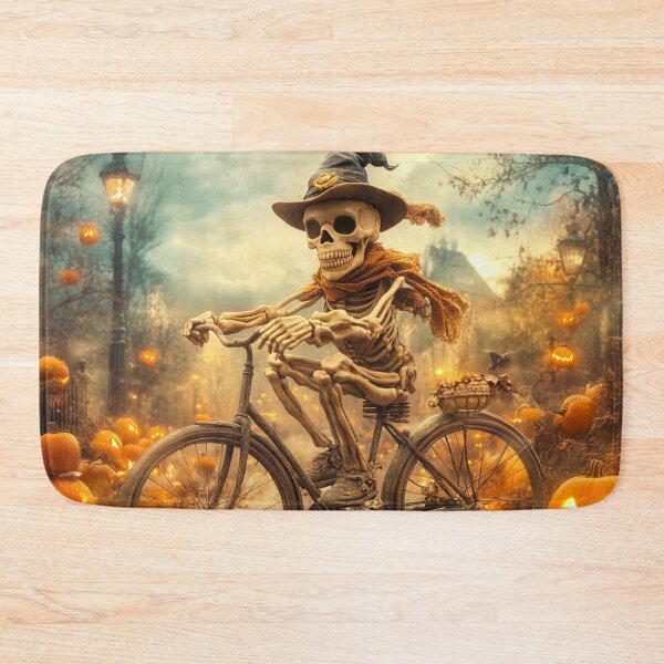 Item preview, Skeleton on a Bike Scary: Vintage Halloween Fun designed and sold by lylange.