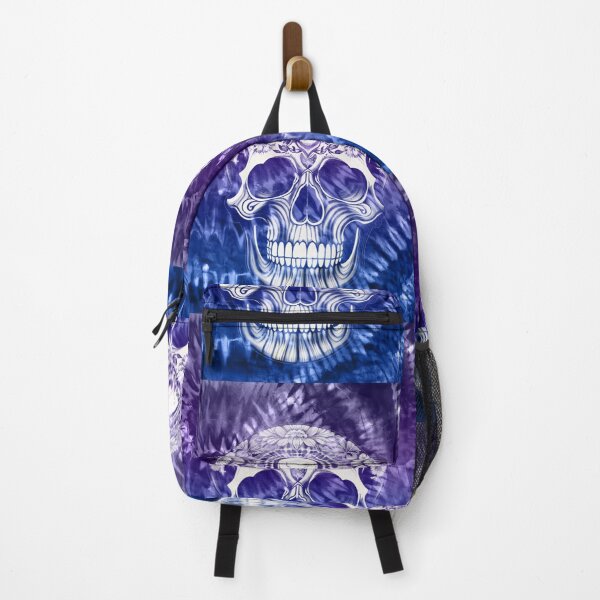 Item preview, Skull batik tie dye blues and purple designed and sold by AuroraXGreen.