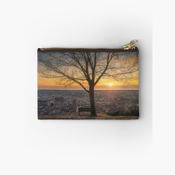 Item preview, Tree, a bench and Pietrasanta panoramic view at sunset, Italy designed and sold by Stefano Orazzini.