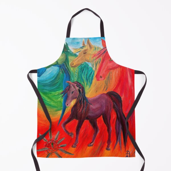Item preview, Colorful Spirit Horses with Dreamcatcher: Abstract Rainbow Horse Artwork, Wild Horse Painting, Horse Lover Gifts, Bold Equestrian Art designed and sold by Windwalker Dreams Art.