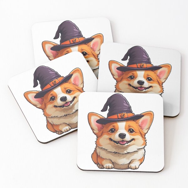 Item preview, Adorable Corgi in Witch Hat Halloween Art designed and sold by juglow95.