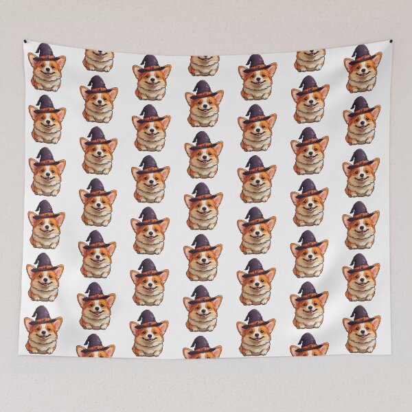 Item preview, Adorable Corgi in Witch Hat Halloween Art designed and sold by juglow95.