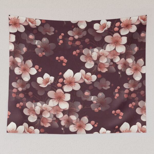 Item preview, Japanese Kimono Pattern, Cherry Blossoms Kimono Fabric designed and sold by patterncrow.