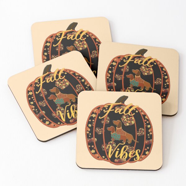 Item preview, Dachshund Fall Vibes Pumpkin from the Dachshund Fall Vibes Dark Collection designed and sold by VibeHiveThreads.