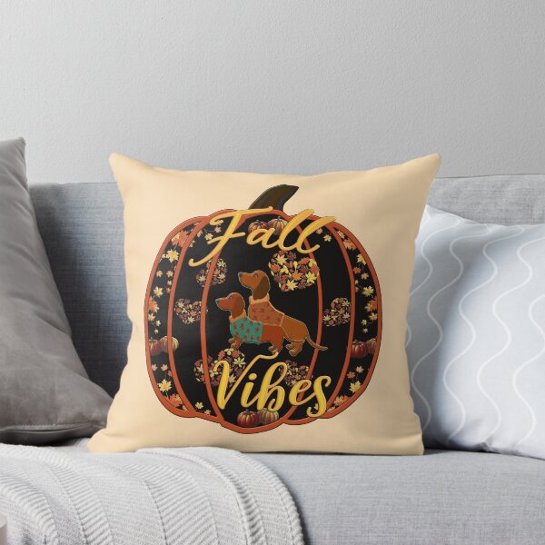 Item preview, Dachshund Fall Vibes Pumpkin from the Dachshund Fall Vibes Dark Collection designed and sold by VibeHiveThreads.