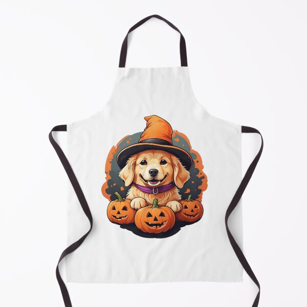 Item preview, Golden Retriever Witch Sitting on Pumpkins designed and sold by juglow95.