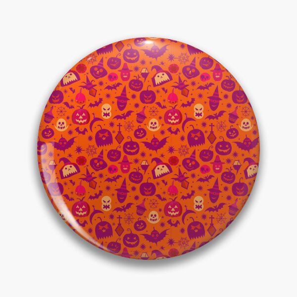 Item preview, Bats, ghosts and pumpkins orange background halloween pattern designed and sold by PatternBestFan.