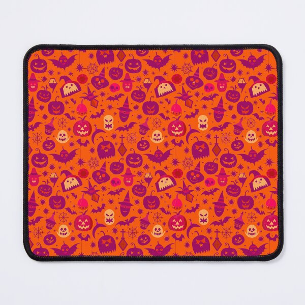 Item preview, Bats, ghosts and pumpkins orange background halloween pattern designed and sold by PatternBestFan.