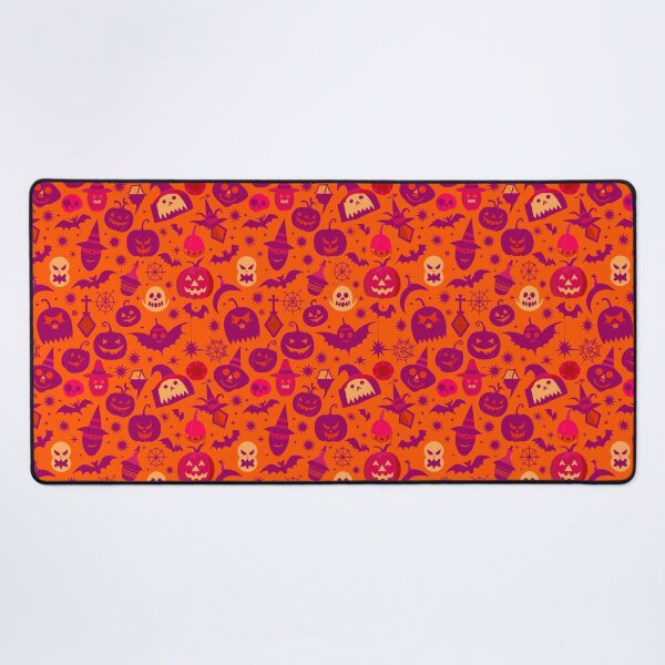 Item preview, Bats, ghosts and pumpkins orange background halloween pattern designed and sold by PatternBestFan.