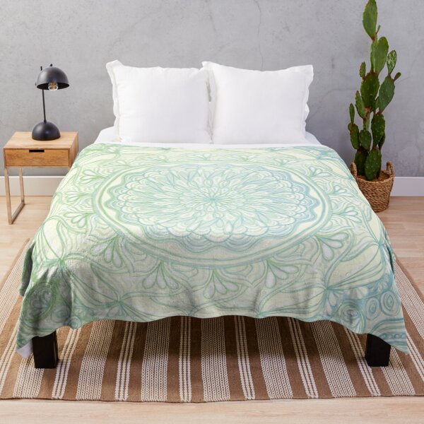 Item preview, Dahlia Mandala in Light Blues and Greens designed and sold by joyfuldots.