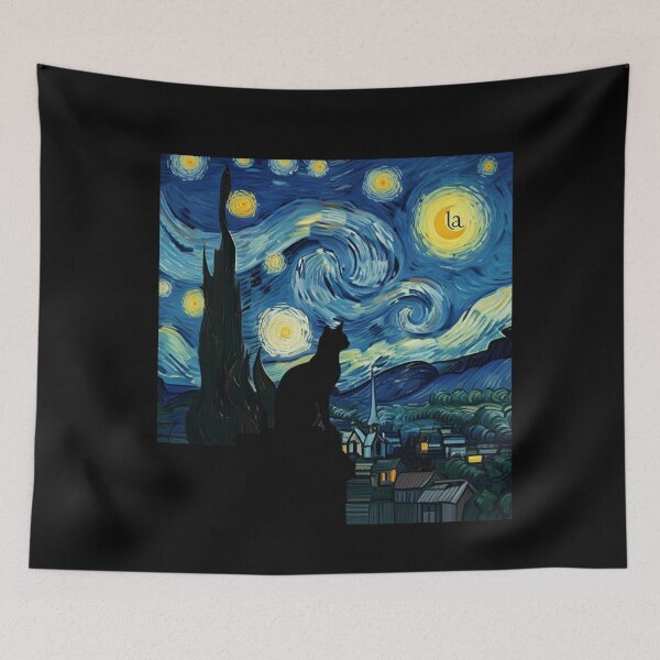 Item preview, Kamala Harris Halloween Starry Night Black Cat Comma La designed and sold by studiopekepeke.