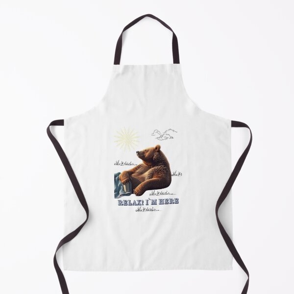 Item preview, Relax I`m here bear lying with camping thermosbottle designed and sold by GinnyGi.