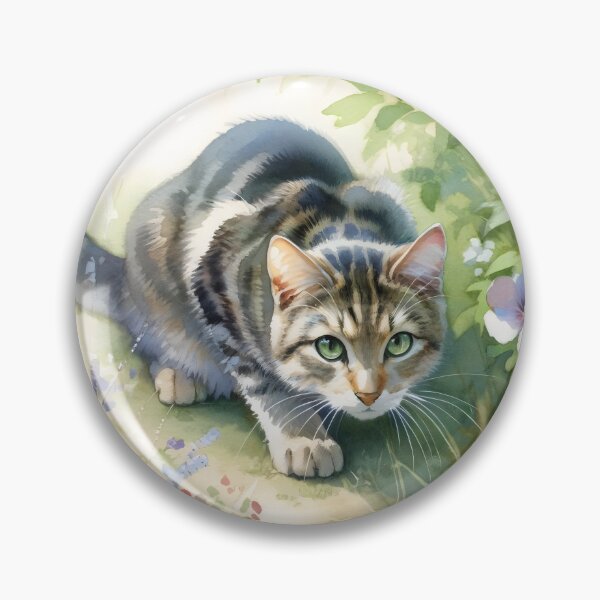Item preview, Gato cazando en un jardín designed and sold by GoldenPattern.