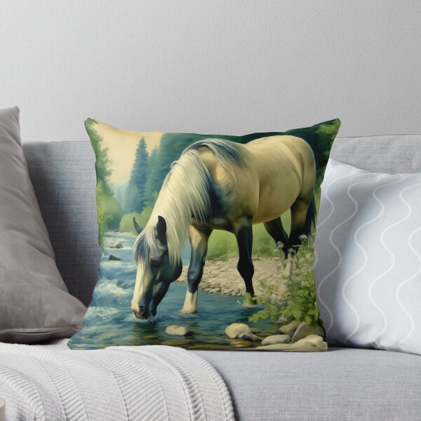 Item preview, Caballo bebiendo de un arroyo designed and sold by GoldenPattern.