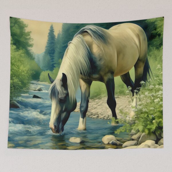 Item preview, Horse Drinking from a Stream designed and sold by GoldenPattern.