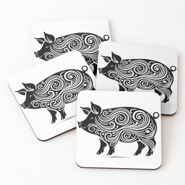Item preview, Elegance in Silhouette: Artistic Pig designed and sold by Mjonkey.