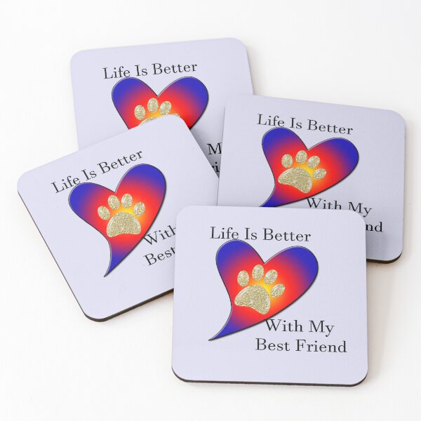 Item preview, Life Better Best Friend Dog Paw Print Colorful designed and sold by natureinfocus.