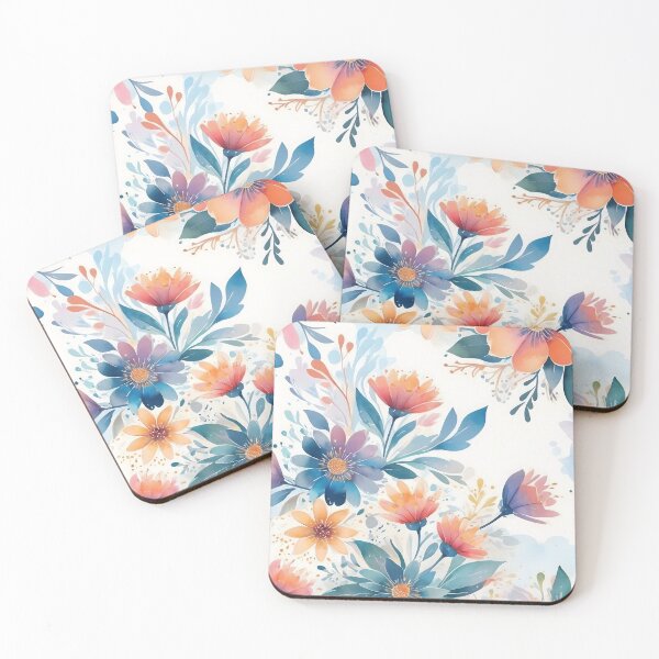 Item preview, Flowers Watercolor Aquarell Flower, Blue Pink Journaling designed and sold by SEKAIHUNTER.