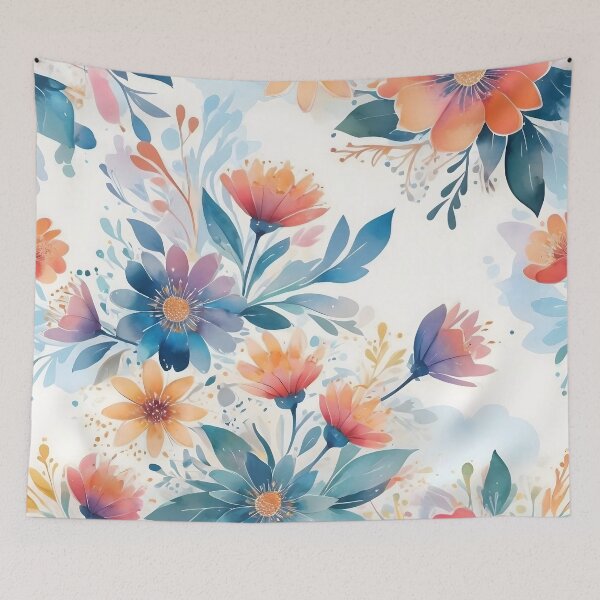 Item preview, Flowers Watercolor Aquarell Flower, Blue Pink Journaling designed and sold by SEKAIHUNTER.