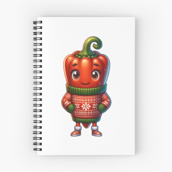 Item preview, Cartoon Chilli Pepper Wearing Christmas Sweater designed and sold by BassHeadMomma.