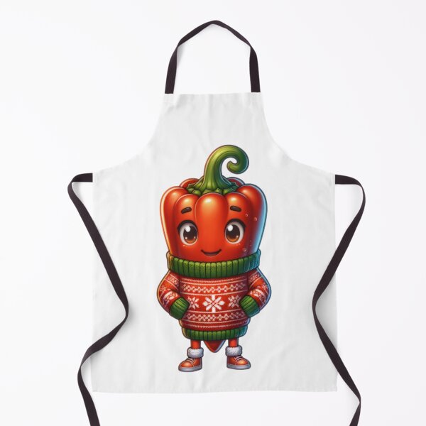 Item preview, Cartoon Chilli Pepper Wearing Christmas Sweater designed and sold by BassHeadMomma.