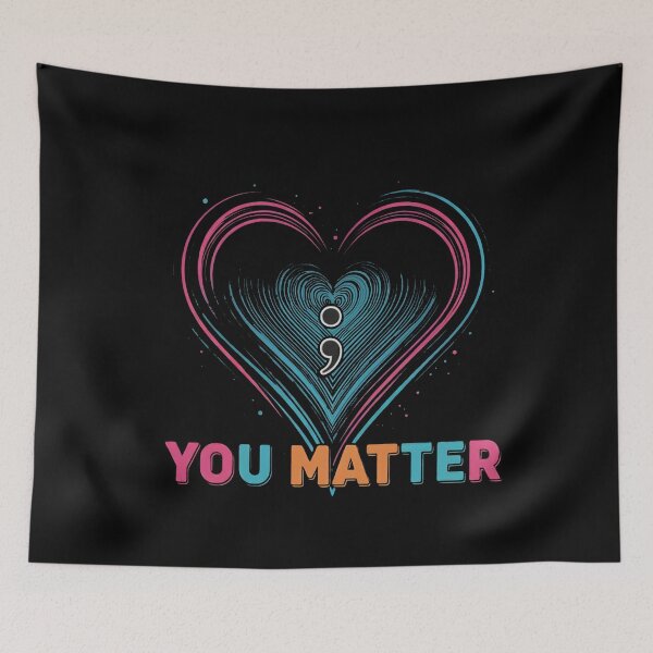 Item preview, You Matter Suicide Prevention Awareness Teal Purple Heart designed and sold by studiopekepeke.