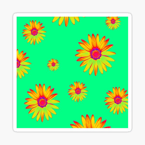 Flowers on Green Sticker
