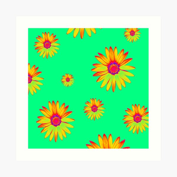 Flowers on Green Art Print