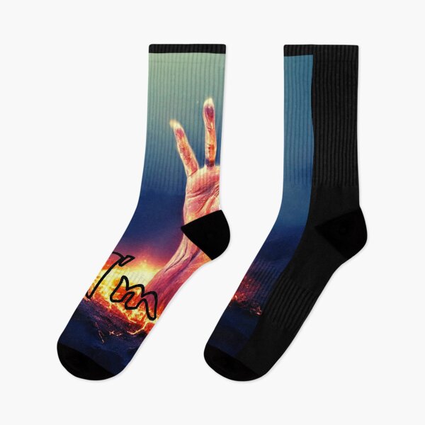 Item preview, I'm Ok" Dark Fantasy Hand Rising from Fire Sticker designed and sold by MelissaMelovich.