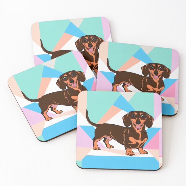 Item preview, Dachshund on Geometric Background designed and sold by thepixfactory.