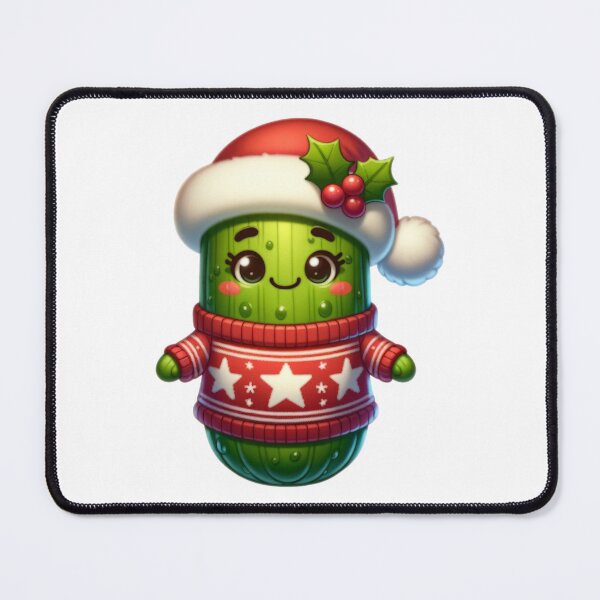 Item preview, Cartoon Pickle Wearing Christmas Sweater designed and sold by BassHeadMomma.