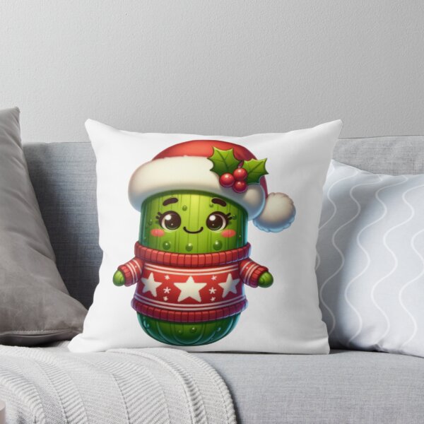 Item preview, Cartoon Pickle Wearing Christmas Sweater designed and sold by BassHeadMomma.