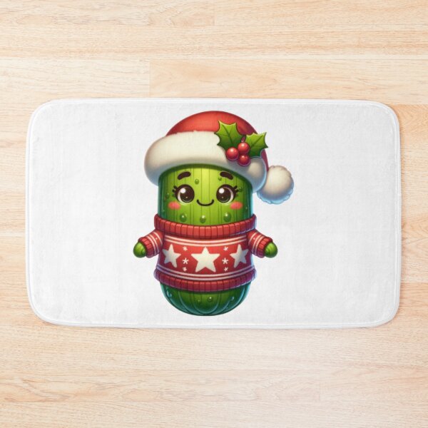 Item preview, Cartoon Pickle Wearing Christmas Sweater designed and sold by BassHeadMomma.