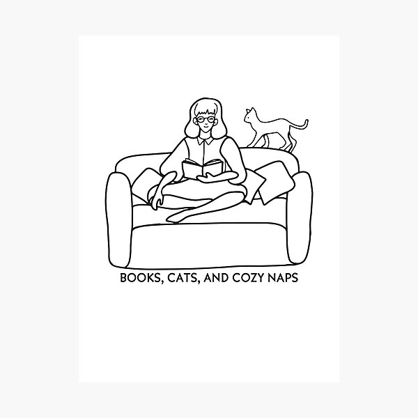 Item preview, Books cats and cozy naps designed and sold by CreativaNook.