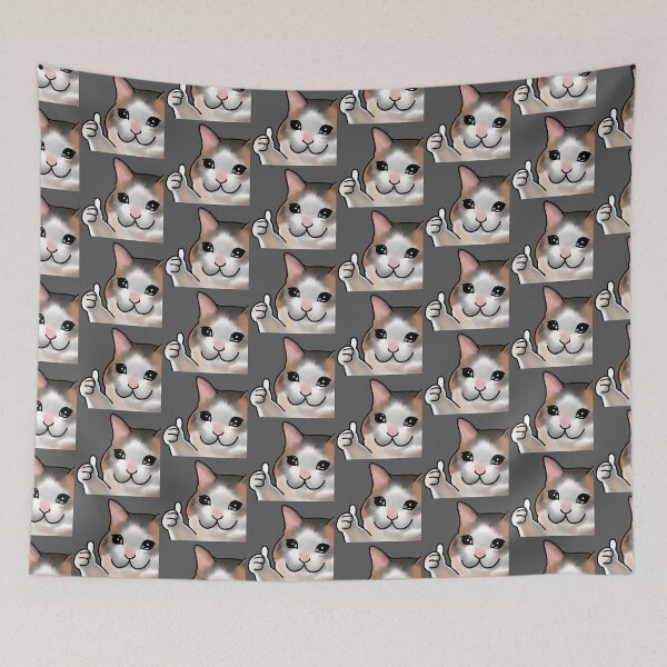 Item preview, thumbs up crying cat sad thumbs up cat designed and sold by LifeWithMeme.