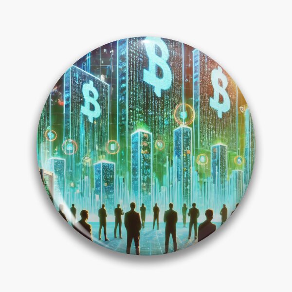 Item preview, A satirical and surreal image of a futuristic world where people are standing in front of large screens, with their financial worth measured in data designed and sold by Bored Elon.