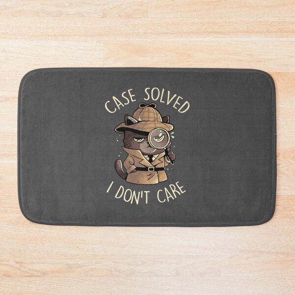 Item preview, Case Solved I Dont Care - Cute Angry Cat Detective Sarcasm Funny Gift designed and sold by EduEly.