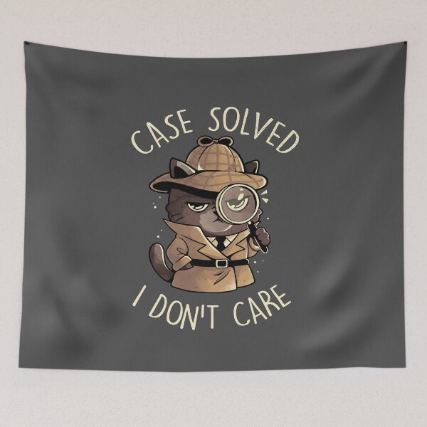 Item preview, Case Solved I Dont Care - Cute Angry Cat Detective Sarcasm Funny Gift designed and sold by EduEly.