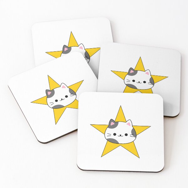 Item preview, STAR CAT, CUTE GREY  AND WHITE CAT STAR designed and sold by larissa-myrie.