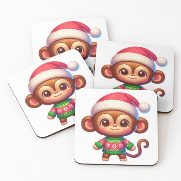 Item preview, Cartoon Monkey Wearing Christmas Sweater designed and sold by BassHeadMomma.