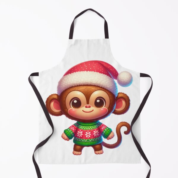 Item preview, Cartoon Monkey Wearing Christmas Sweater designed and sold by BassHeadMomma.