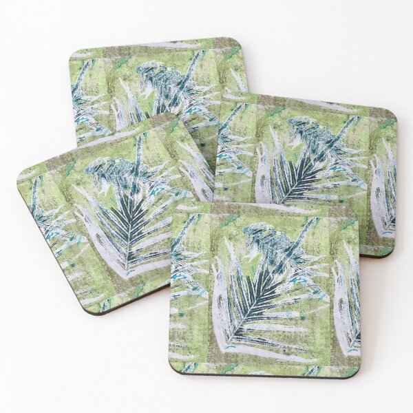 Item preview, GREEN LEAVES MONOPRINT designed and sold by ArtePerlaSofia.